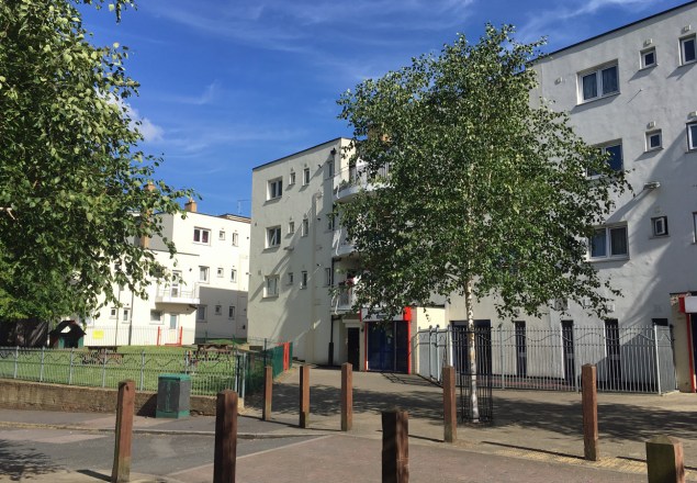 Macalls Court and Harold Gibbons Court were constructed after World War II. They were also reclad in 2012.