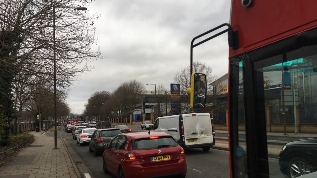 Christmas Eve traffic jam, Anchor & Hope Lane