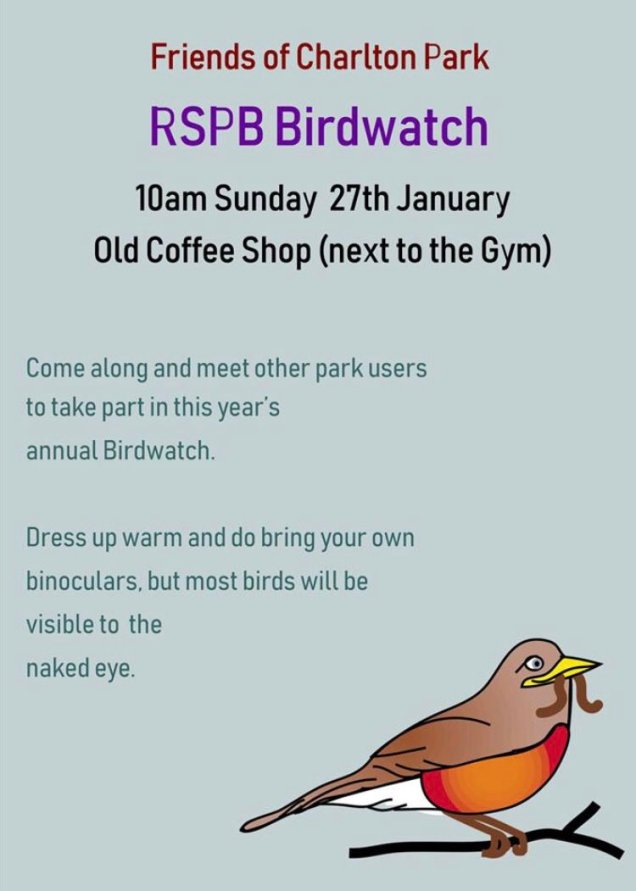 Charlton Park Bib Birdwatch poster