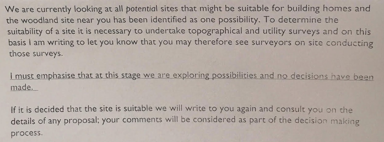 Greenwich Council letter