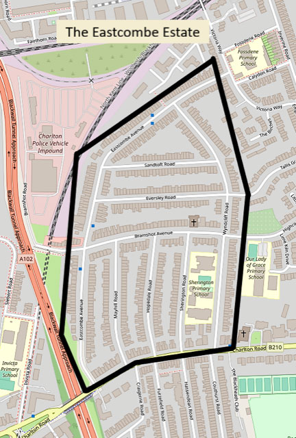 Eastcombe Estate map