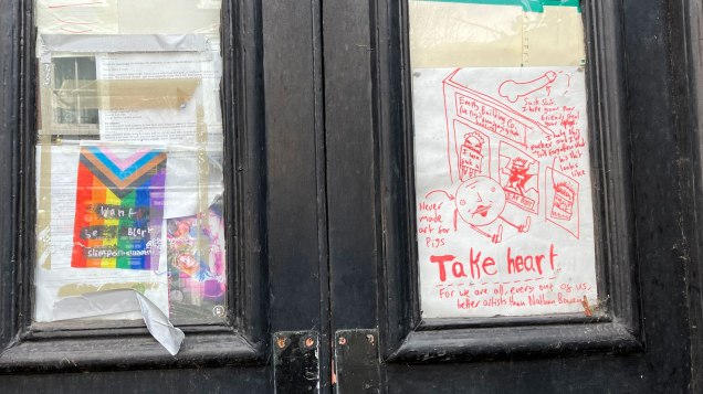 Messages in windows left by squatters