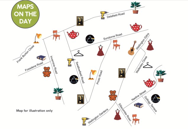 Map of streets involved