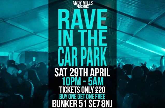Flyer for Rave in the Car Park