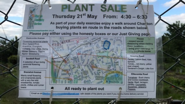 Plant sale ad at allotments