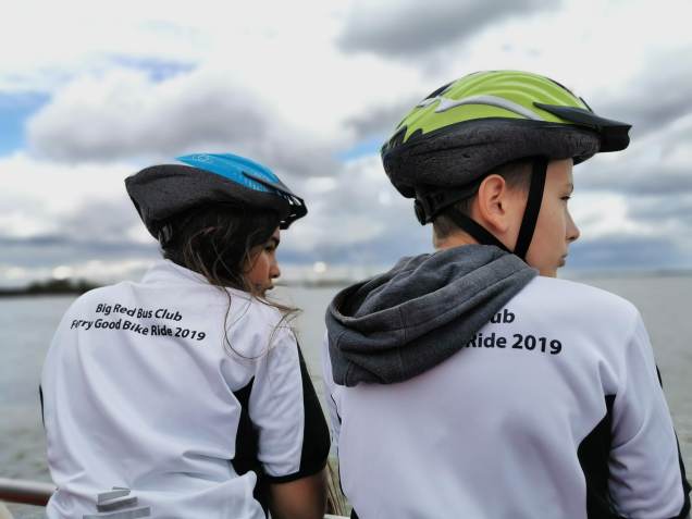 Daisy and Anatoliy on the ferry